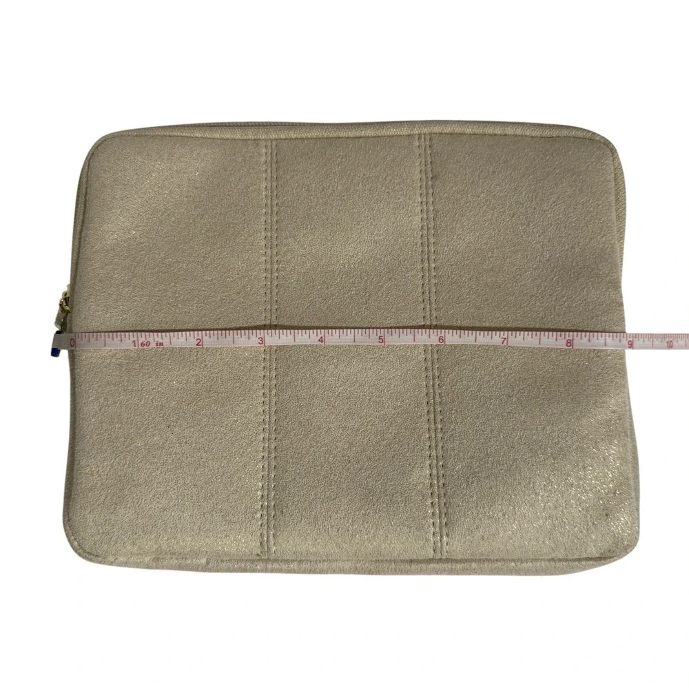 Bvlgari Women's Cosmetic Pouch Gold One Size Makeup Travel Bag Organizer Zip New